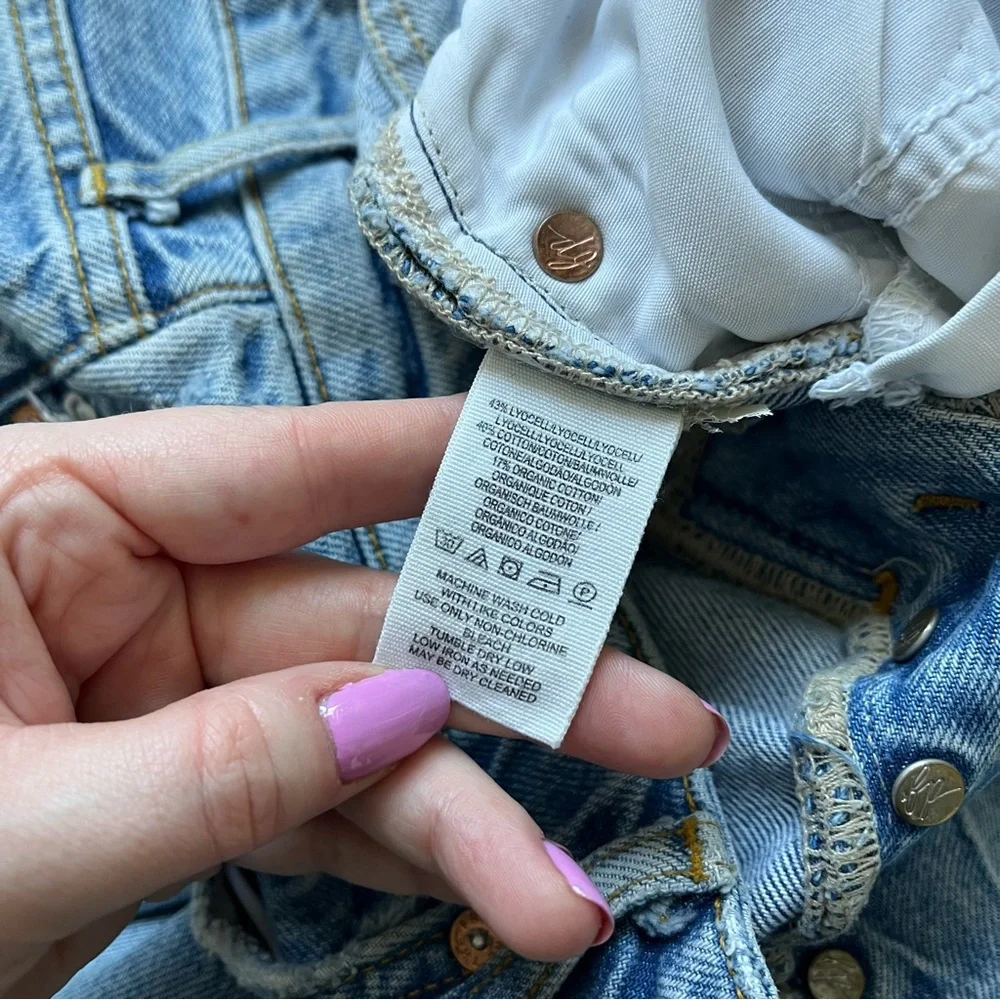 Free People We The Free Ranger Ripped Crop Wide Leg Denim Jeans 28 - Picture 8 of 9